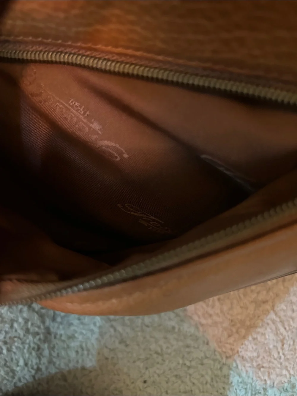 Classic Tan Leather Shoulder Bag By Fossil